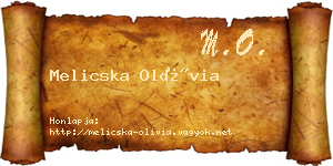 Melicska Olívia névjegykártya